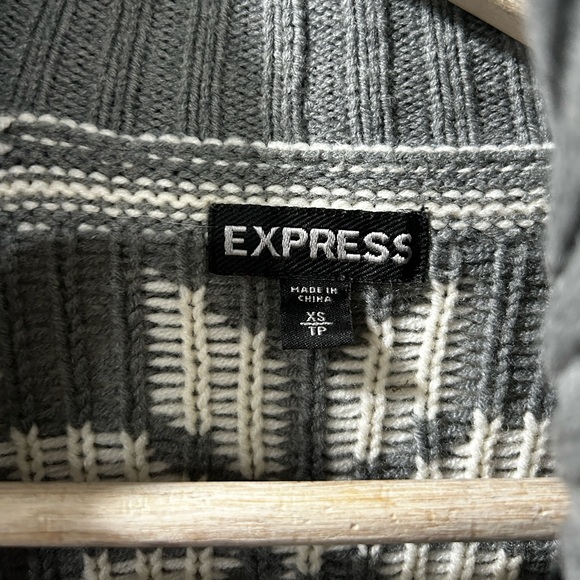 Size XS - Grey & White - Open Knit Sweater - Picture 2 of 3